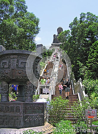 Giant Tian Tan Buddha in Lantau, Hong Kong Editorial Stock Photo