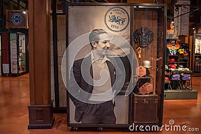 Giant vintage picture of Walt Disney at Marketplace in Disney Springs at Lake Buena Vista 1 Editorial Stock Photo