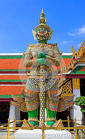 Giant of Wat Phra Kaew, Bangkok Thailand. Stock Photo