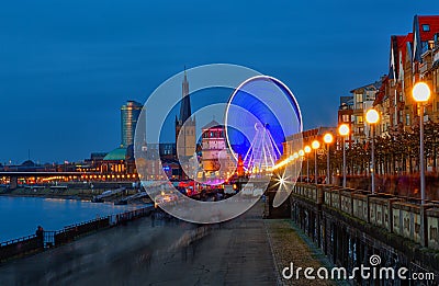 Giant wheel at the Burgplatz in DÃ¼sseldorf Stock Photo