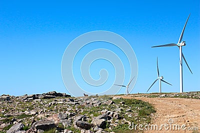 Giant Wind Mills (path) Stock Photo