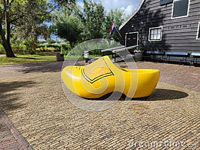 A giant wooden shoe in Zaanse Schans, Holland. Editorial Stock Photo