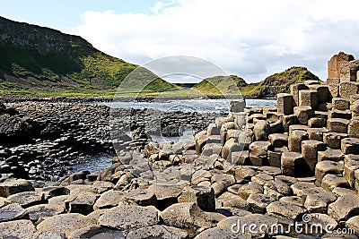 Giants Causeway and Cliffs, Northern Ireland Stock Photo