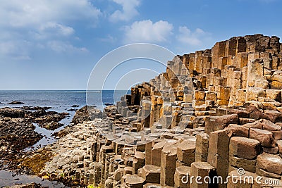 The Giants Causeway in County Antrim of Northern Ireland Stock Photo