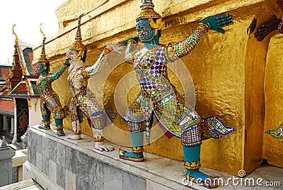 Giants in Wat Phra Kaeo, Bangkok Stock Photo