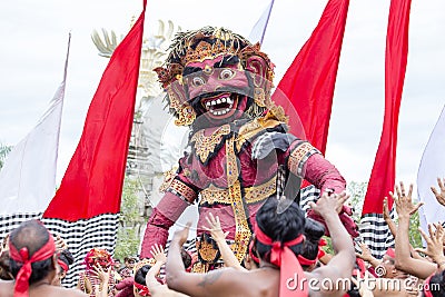 Balinese ogoh-ogoh statue for street ceremony in Gianyar, island Bali, Indonesia Editorial Stock Photo