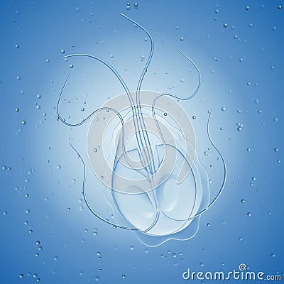 Giardia parasites Cartoon Illustration