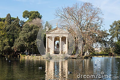 Giardino del Lago in Rome Italy Lake Stock Photo