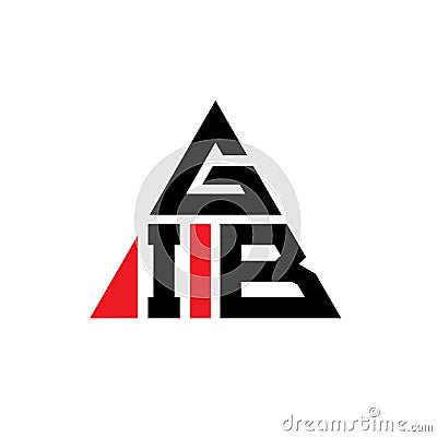 GIB triangle letter logo design with triangle shape. GIB triangle logo design monogram. GIB triangle vector logo template with red Vector Illustration