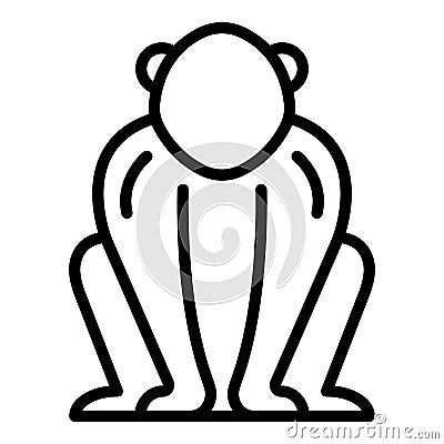 Gibbon primate icon, outline style Vector Illustration