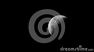 Gibbous waning phase of the moon against a black background at night Stock Photo