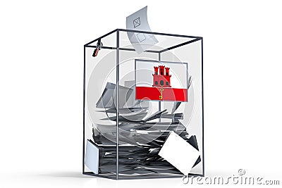 Giblartar - ballot box - election concept Cartoon Illustration