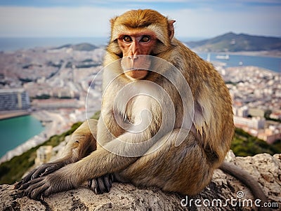 Gibraltar ape Cartoon Illustration
