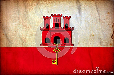 Gibraltar grunge flag Stock Photo