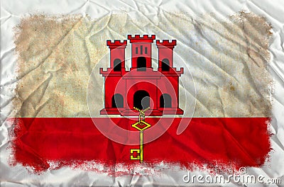 Gibraltar grunge flag Stock Photo
