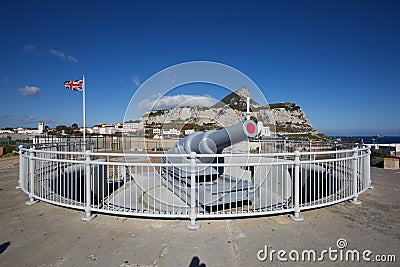 Gibraltar, points of interest in the British overseas area on the southern spit of the Iberian Peninsula, Stock Photo