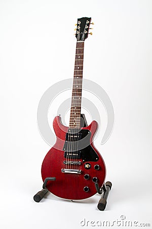 Gibson Les Paul Guitar on guitar stand Stock Photo