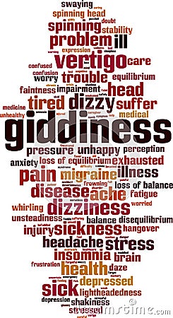 Giddiness word cloud Vector Illustration