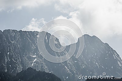 Giewont, famous peak near Zakopane on which the steel cross is m Stock Photo