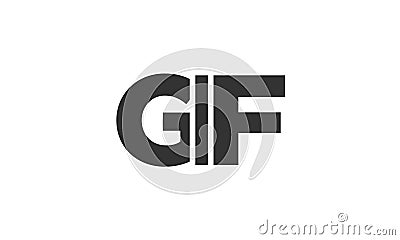 GIF logo design template with strong and modern bold text. Initial based vector logotype featuring simple and minimal typography. Vector Illustration