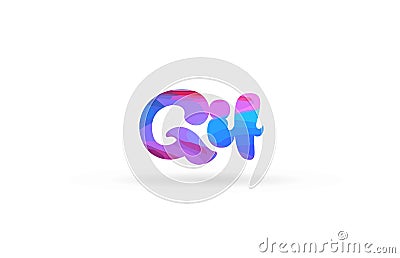gif pink blue color word text logo icon Vector Illustration