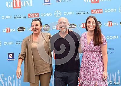 Italy : Valentina Segre,Stefano Chiappi and Lucia Proietti at Giffoni Film Festival 2022. Editorial Stock Photo