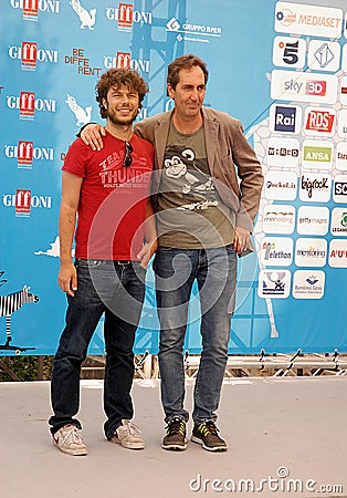 Sydney Sibilia and Paolo Calabresi at Giffoni Film Festival 2014 . Editorial Stock Photo
