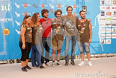 Sydney Sibilia and Paolo Calabresi at Giffoni Film Festival 2014 . Editorial Stock Photo