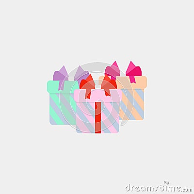 Gift badge, gifts, holiday gifts. Vector illustration. EPS 10 Cartoon Illustration