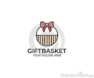 Gift Basket Logo Template. Hamper Vector Design Vector Illustration