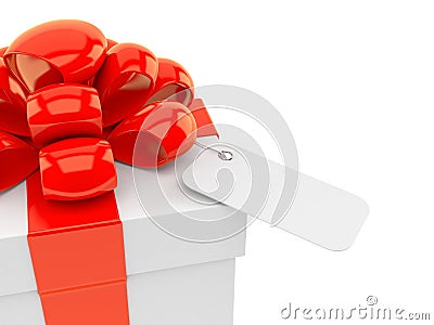 Gift with blank label Stock Photo