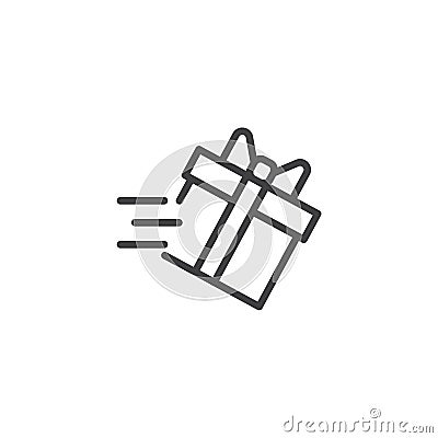 Gift box delivery outline icon Vector Illustration