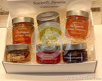 gift box of fruit mustards- Editorial Stock Photo