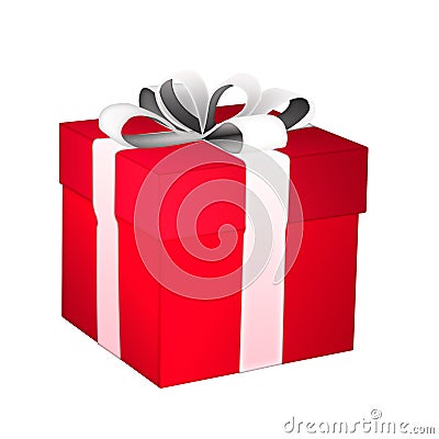 Gift box. gift box with ribbons on white background Stock Photo
