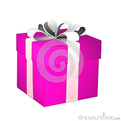 Gift box. gift box with ribbons on white background Stock Photo