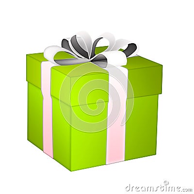 Gift box. gift box with ribbons on white background Stock Photo