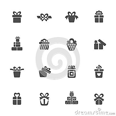 Gift box icon set Vector Illustration