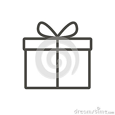 Gift box icon vector. Line present symbol. Vector Illustration