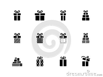 Gift box icons on white background. Vector Illustration