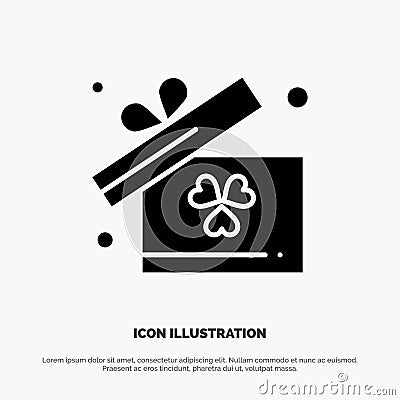 Gift, Box, Ireland solid Glyph Icon vector Vector Illustration