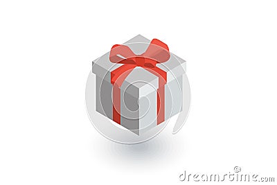 Gift box isometric flat icon. 3d vector Vector Illustration