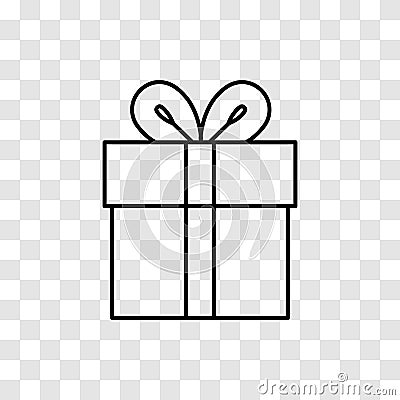 Gift box line icon. Birthday present icon Vector Illustration