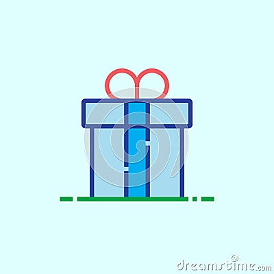 Gift box line icon, outline vector logo illustration, linear col Vector Illustration