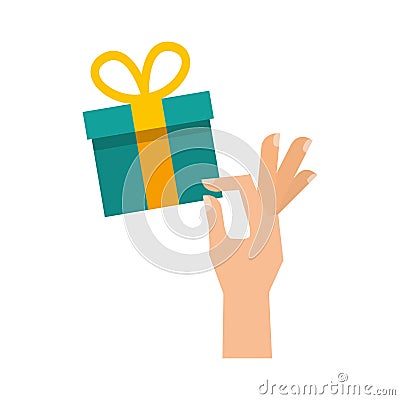 Gift box present icon Vector Illustration