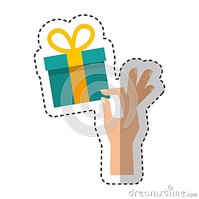 Gift box present icon Vector Illustration