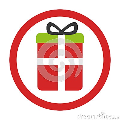 Gift box present icon Vector Illustration