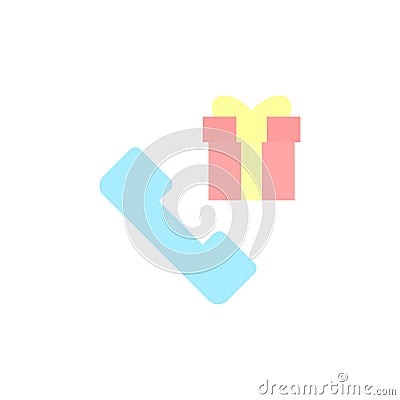 Gift, box, present, phone icon. Simple color vector elements of present icons for ui and ux, website or mobile application Stock Photo
