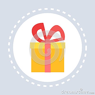 Gift box present shopping icon concept flat Vector Illustration