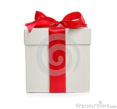 Gift box with ribbon Stock Photo