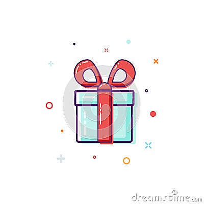 Gift box, surprise concept. Vector illustration isolated on white Vector Illustration